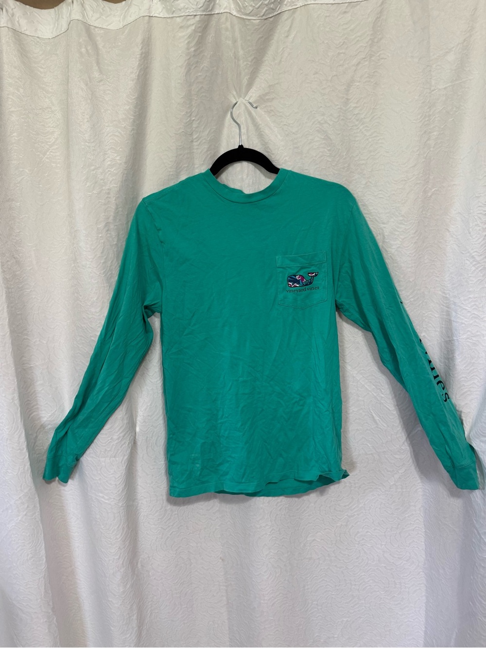 Vineyard Vines Teal Long-Sleeve Pocket Tee